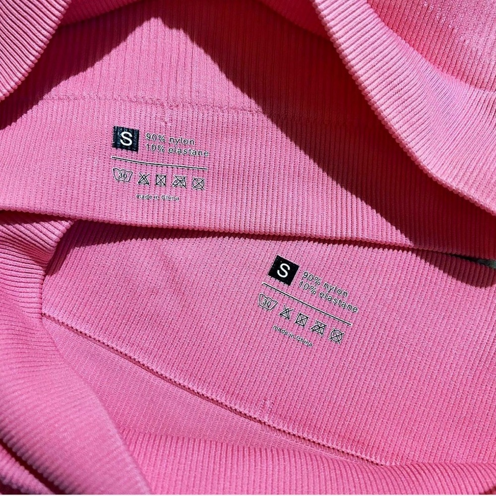 Pink Ribbed Workout Set - Picture 3 of 3